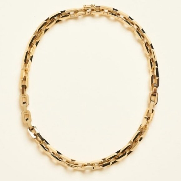 Eddie Borgo Supra Link 18” Collar Necklace Gold NEW Classic Heritage Link NWT - Picture 5 of 8